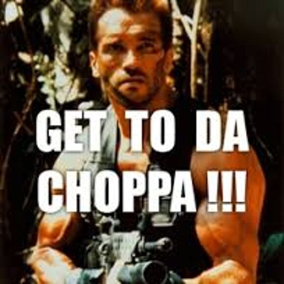 Get To Da Choppa T-Shirt Funny Arnold Schwarzenegger Tshirt Predator Movie Shirt - Picture 2 of 3